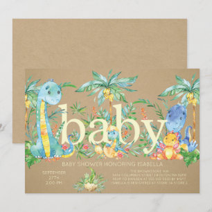 Dinosaurs Gender Neutral Baby shower Invitation