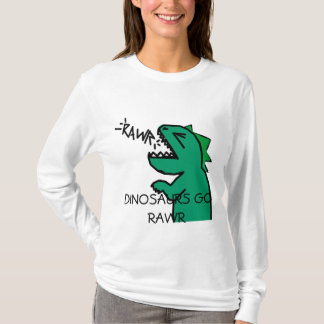 DINOSAURS GO RAWR girls hoodie sleeve T-Shirt