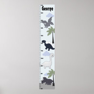 Dinosaurs Gray/Blue Growth Chart Keep at 8x44!