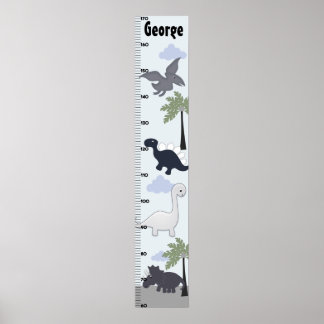 Dinosaurs Gray/Blue Growth Chart Keep at 8x44!