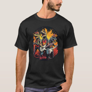 Dinosaurs Guitar Musical Band for Music and T Rex  T-Shirt