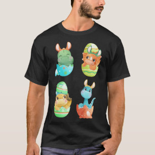 Dinosaurs Hatch Out Of Easter Eggs  T-Shirt