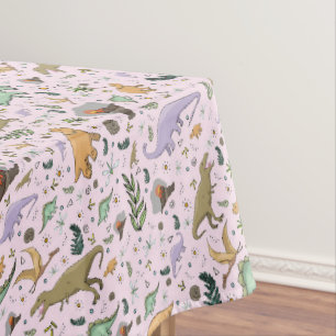 Dinosaurs in Pink Tablecloth