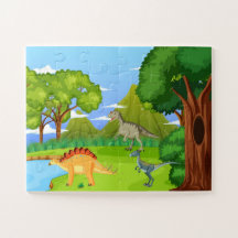 Dinosaurs In Prehistoric Forest Kids Fun