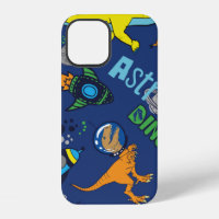 Dinosaurs in space hand drawn colour vintage seaml