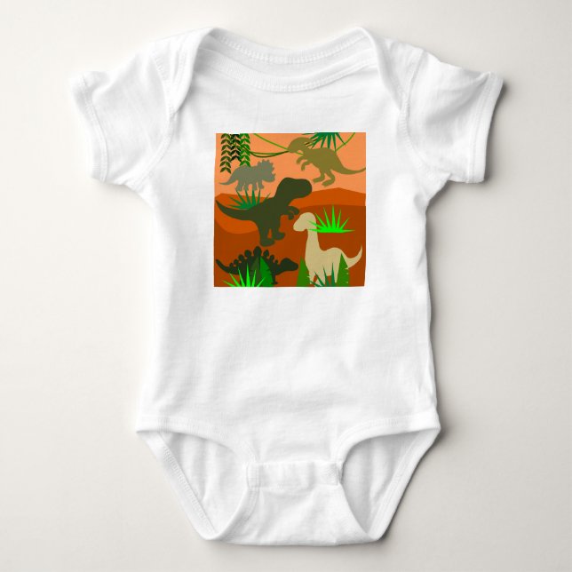 Dinosaurs in the Wild Baby Bodysuit (Front)