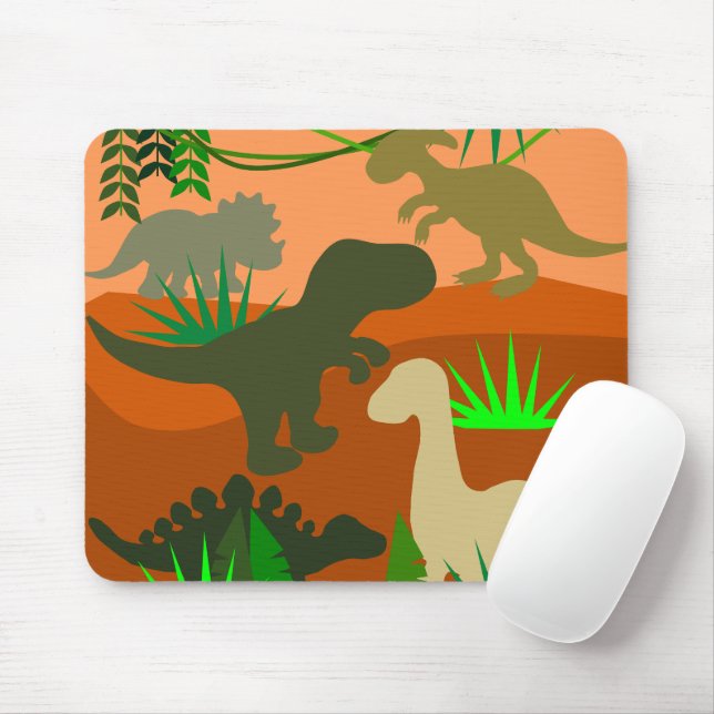 Dinosaurs in the Wild Mouse Mat (With Mouse)