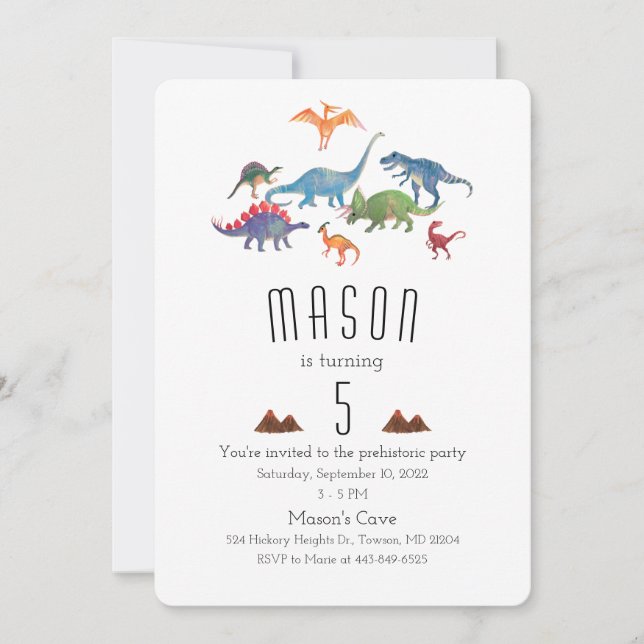Dinosaurs Invitation | Prehistoric Party (Front)