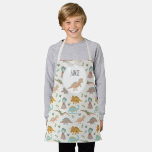 Dinosaurs Kids Boho Dinosaur Custom Name Apron