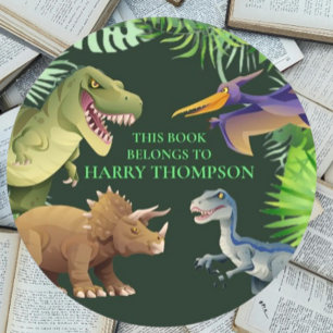 Dinosaurs KIDS BOOK jungle  Classic Round Sticker