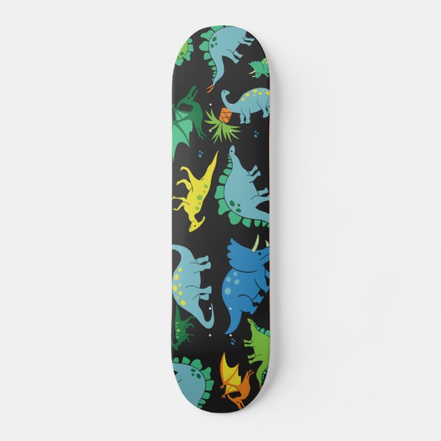 Dinosaurs Kids Dinos Colorful Playful Boys Skateboard (Front)