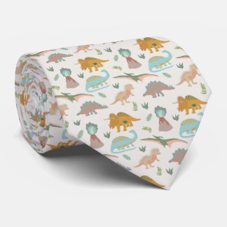 Dinosaurs Kids Hand Drawn Boho Dinosaur Pattern Tie