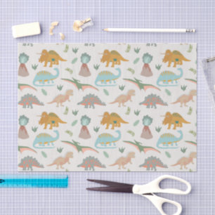 Dinosaurs Kids Hand Drawn Boho Dinosaur Pattern Tissue Paper