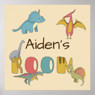 Dinosaurs Kid's Name Personalised Poster