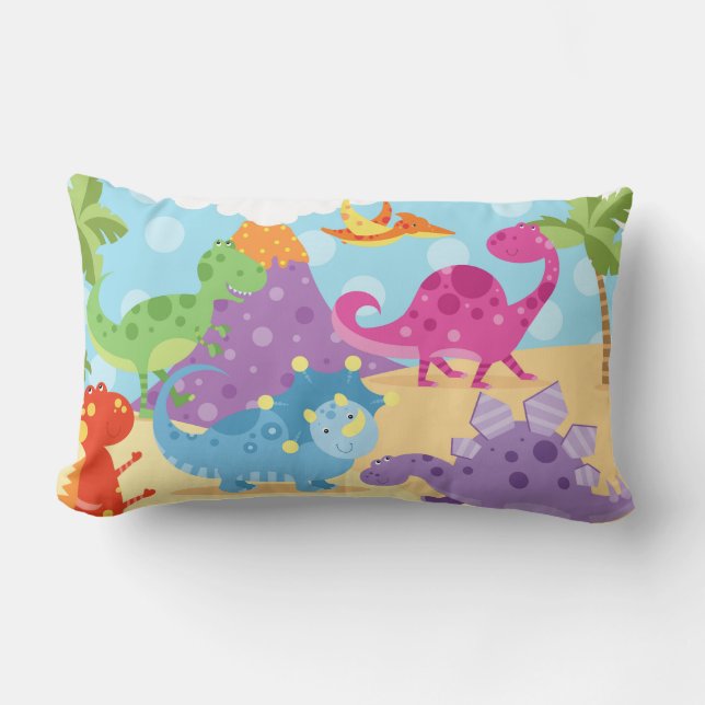 Dinosaurs Lumbar Pillow (Front)