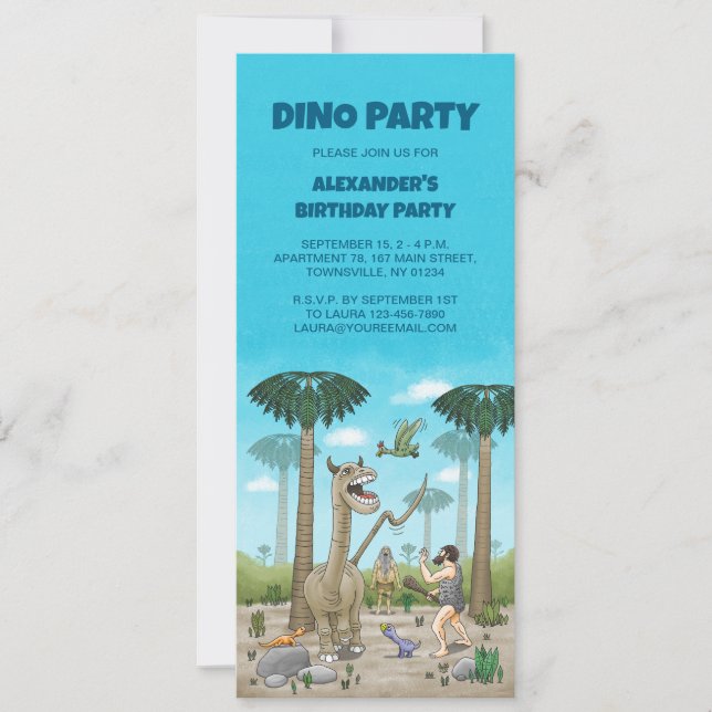 Dinosaurs meet the Stone Age Invitation (Front)