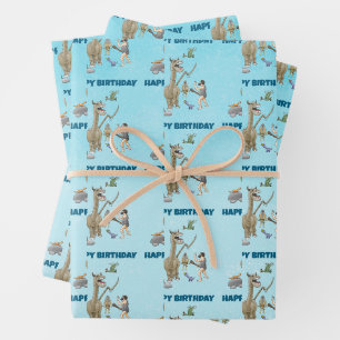 Dinosaurs meet the Stone Age Wrapping Paper Sheet