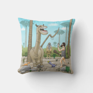 Dinosaurs meets the Stone Age Cushion