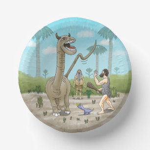 Dinosaurs meets the Stone Age Paper Plate