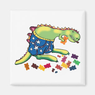 Dinosaur's midnight snack magnet