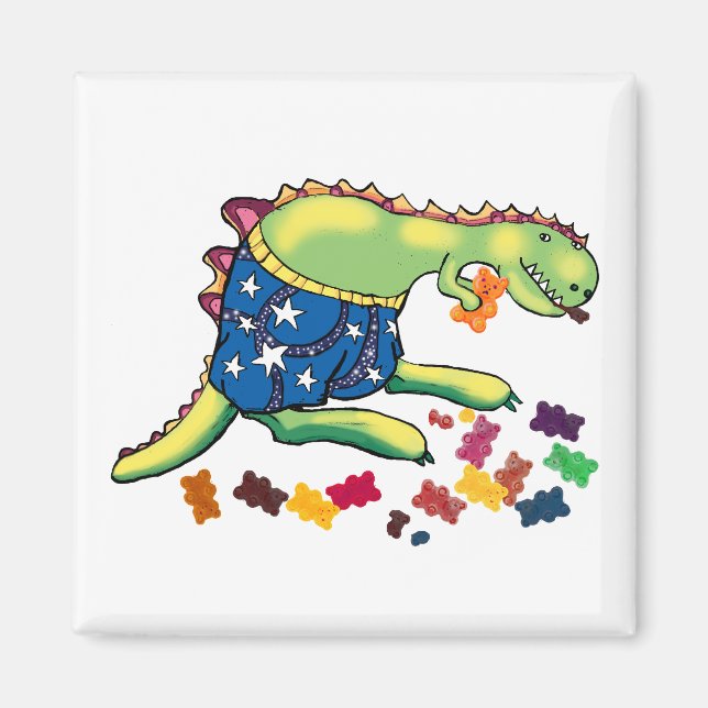 Dinosaur's midnight snack magnet (Front)