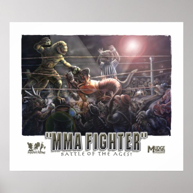 Dinosaurs MMA Fight Poster (Front)