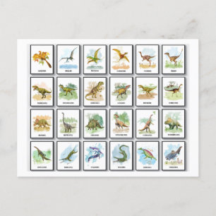Dinosaurs names holiday postcard