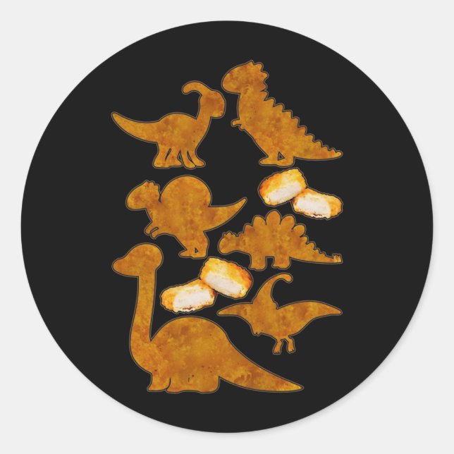 Dinosaurs Nug Life Dino Funny Chicken Nuggets Classic Round Sticker (Front)
