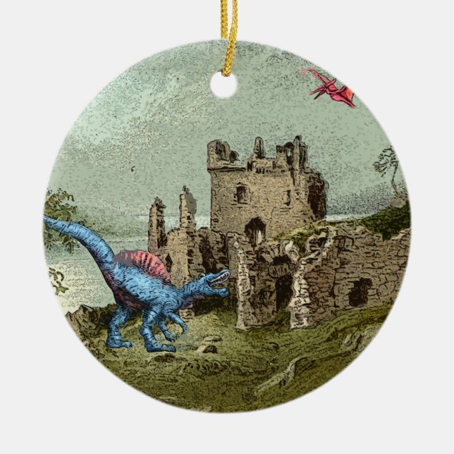 Dinosaurs Of Scotland 1895 Ceramic Tree Decoration (Front)