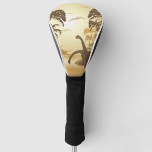 Dinosaurs on Tropical Jurassic Landscape   Golf Head Cover