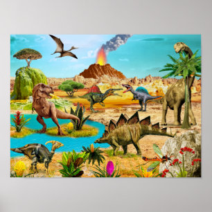 Dinosaurs painting print for decoration room wall