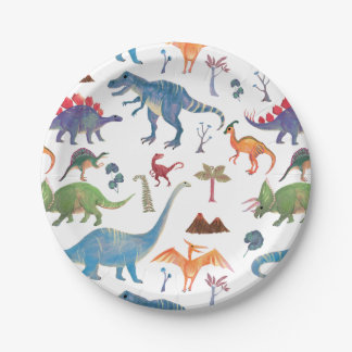 Dinosaurs Paper Plate | Popobell Prehistoric Party