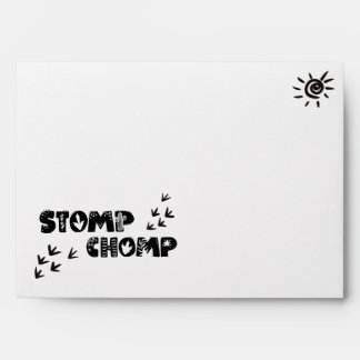 Dinosaurs Party white green yellow watercolor Env Envelope