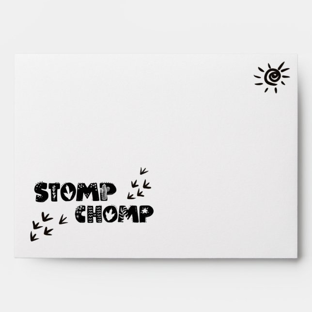 Dinosaurs Party white green yellow watercolor  Env Envelope (Front)