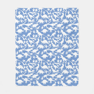 Dinosaurs pattern 01 w. LBlue BG Fleece Blanket
