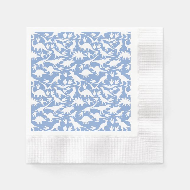Dinosaurs pattern 01 w. LBlue BG Napkin (Front)