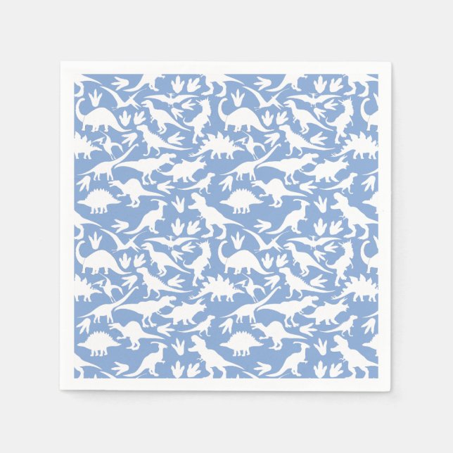 Dinosaurs pattern 01 w. LBlue BG Napkin (Front)
