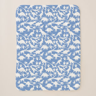 Dinosaurs pattern 01 w. LBlue BG Sherpa Blanket