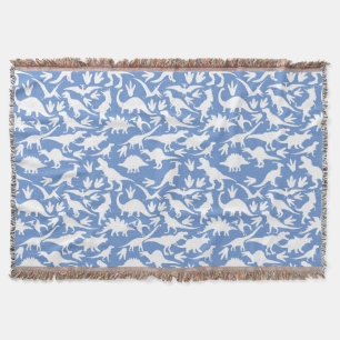 Dinosaurs pattern 01 w. LBlue BG Throw Blanket