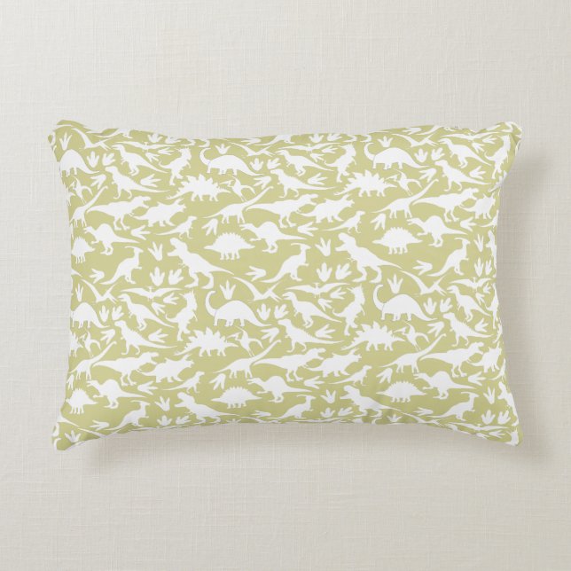 Dinosaurs pattern 01 w. Lyellow BG Decorative Cushion (Front)