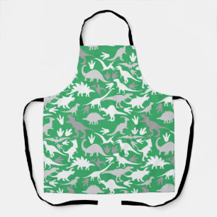 Dinosaurs pattern 01A Green BG Apron