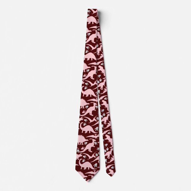 Dinosaurs pattern 05.P. DRed BG Tie (Front)