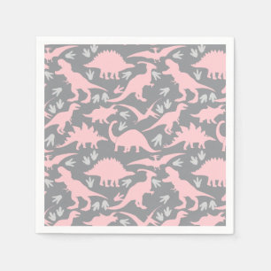 Dinosaurs pattern 05.P. Grey BG Napkin