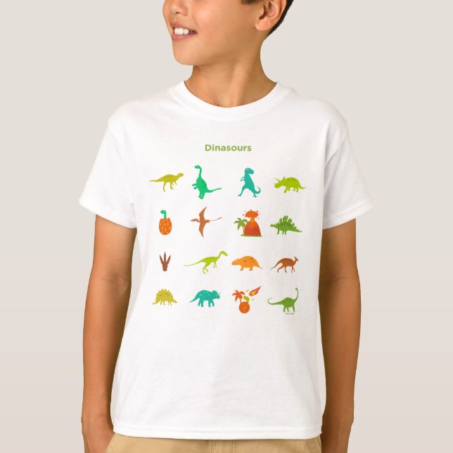 Dinosaurs Pattern T-Shirt (Front)