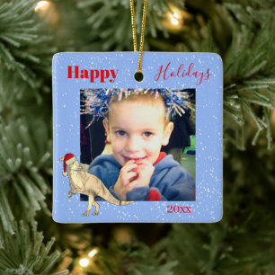 Dinosaurs Personalised Blue  Ceramic Ornament