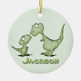 Dinosaurs Personalised Ceramic Tree Decoration