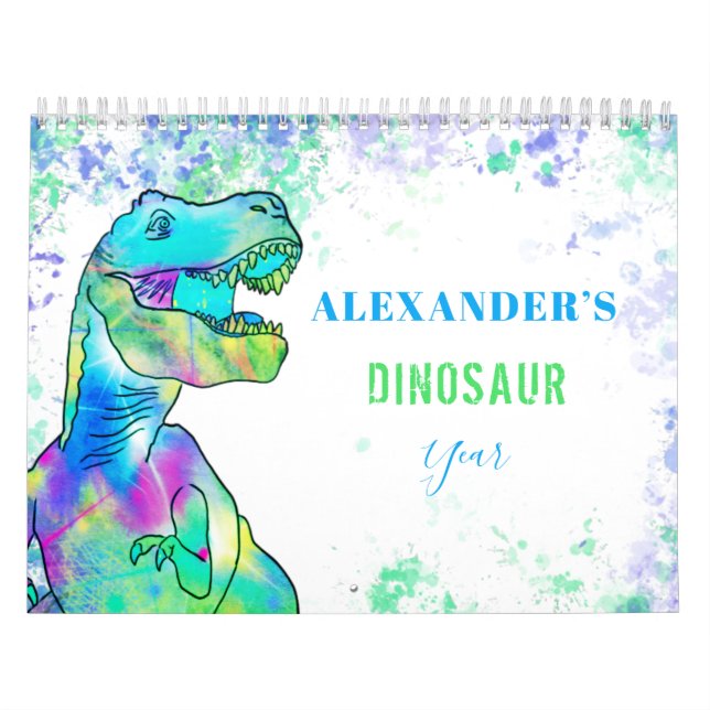 Dinosaurs personalised Colourful Kids Calendar (Cover)