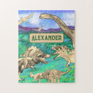 dinosaurs personalised  jigsaw puzzle