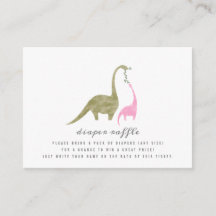 Dinosaurs Pink Baby Shower Diaper Raffle