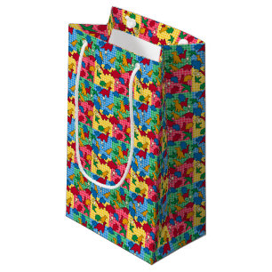 Dinosaurs - Primary Black Outline Colour Backgroun Small Gift Bag